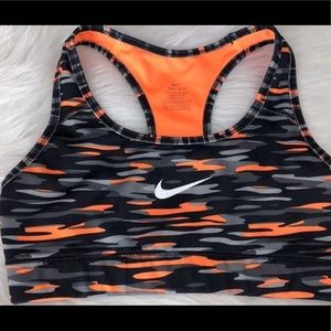 Nike Dri-Fit Orange & Black Camo Print sports bra
